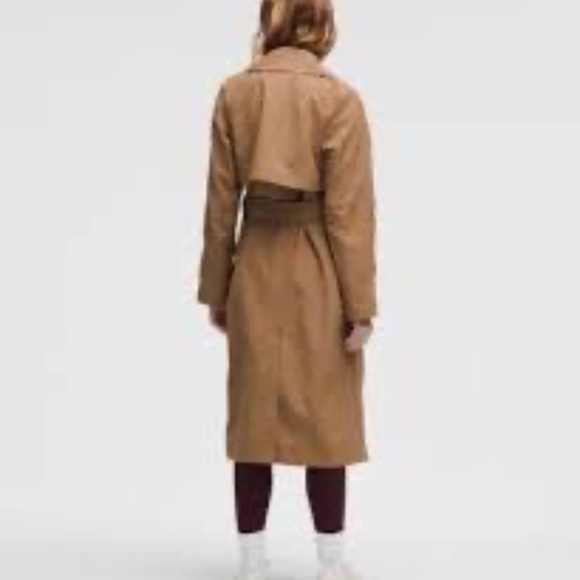 LULULEMON CLASSIC FIT TRENCH COAT CAMEL BROWN LARGE NWT - Picture 2 of 12